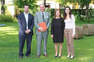 Da sx Enrico Collarin con il nuovo Ambasciatore d'Italia in Romania Diego Brasioli e Morena Pavei